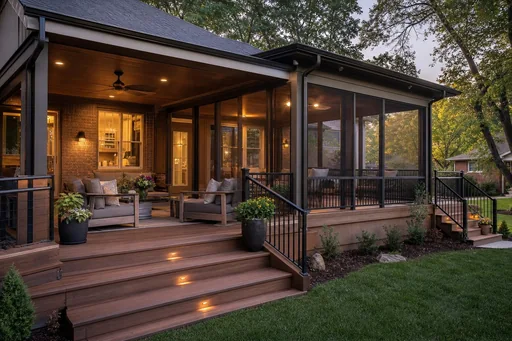 Representative screened porch and deck addition